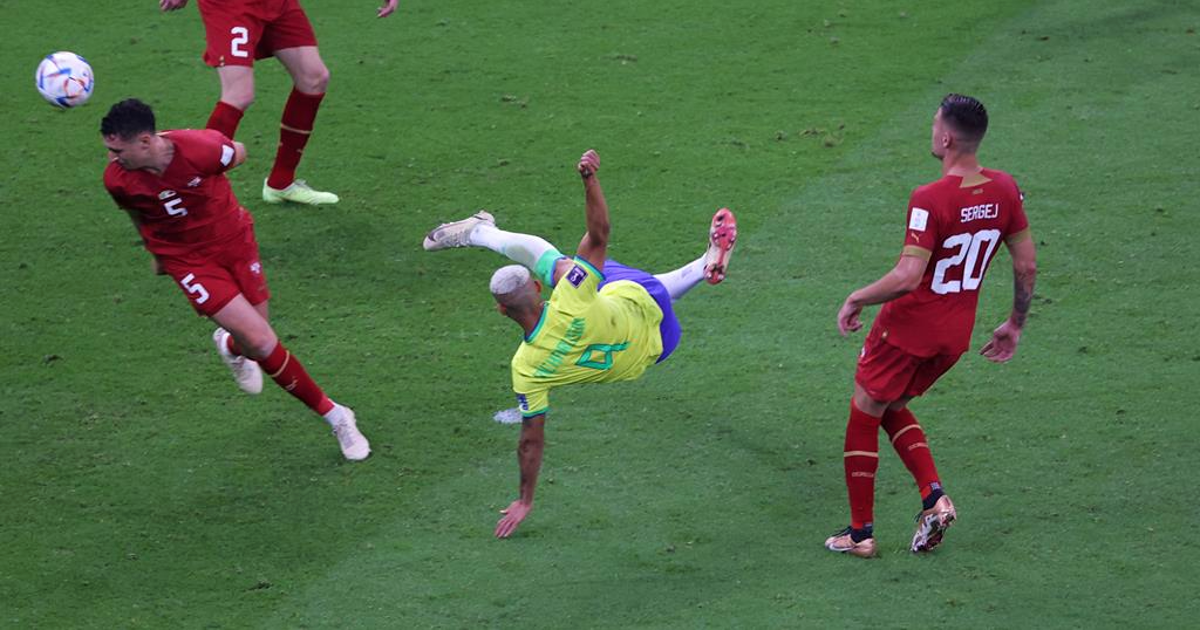 Pontapé de 'moinho' de Richarlison eleito o melhor golo do Mundial2022